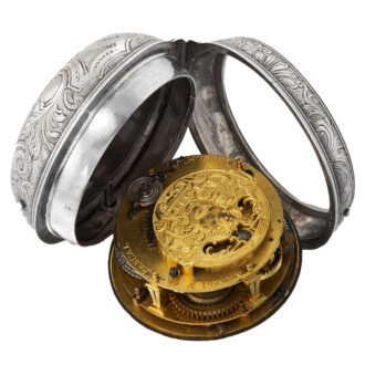 Large French silver repeating Oignon-type pocket watch Circa 1720 Large French silver repeating Oignon-type pocket watch Circa 1720