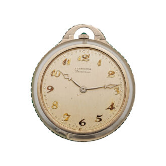 Swiss platinum, glass crystal, and emeralds dress watch Circa 1930