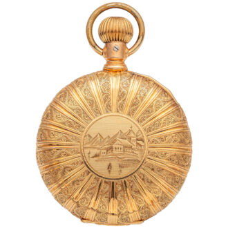 American 14K gold full hunter pocket watch Circa 1885