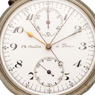 Swiss split-seconds chronograph with minute recorder Circa 1910