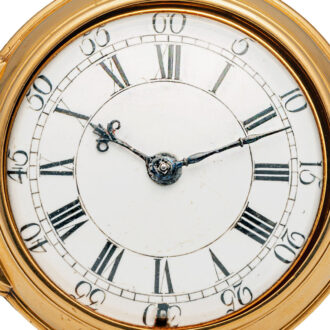 English 22K yellow gold pair-cased pocket watch Circa 1755-1758