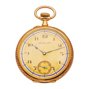 Swiss 14k gold open faced pocket dress watch Circa 1925