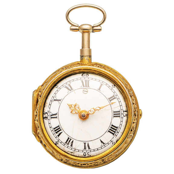 German gilded silver pair cased repeating verge pocket watch Circa 1760