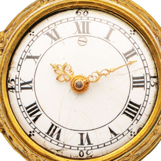 German gilded silver pair-cased repeating verge pocket watch Circa 1760v