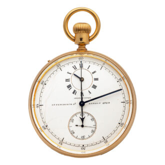English 18K gold chronograph with regulator dial Circa 1873