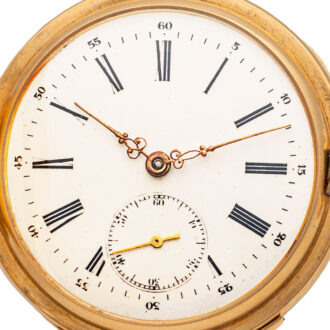 Swiss 18K gold quarter repeating full hunter pocket watch Circa 1910 Swiss 18K gold quarter repeating full hunter pocket watch Circa 1910