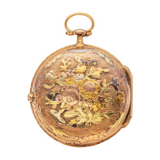 Swiss multi-colour gold Louis XV verge pocket watch Circa 1765