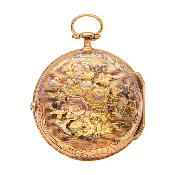 Swiss multi-colour gold Louis XV verge pocket watch Circa 1765