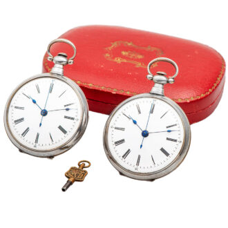 Swiss pair of silver watches for the Chinese market Circa 1900
