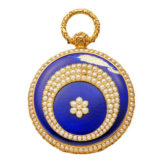 English gold and enamel pearl-set pocket watch Circa 1820