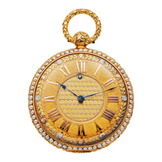English gold and enamel pearl-set pocket watch Circa 1820