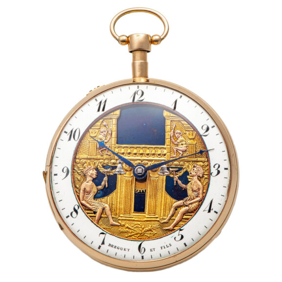 French gold quarter repeating automaton pocket watch Circa 1810