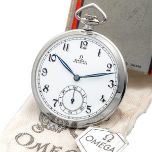 Swiss stainless steel Art Deco pocket watch Circa 1934