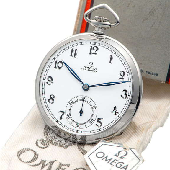 Swiss stainless steel Art Deco pocket watch Circa 1934