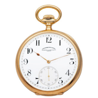 Rare Swiss yellow gold chronomètre Royal lever watch Circa 1910
