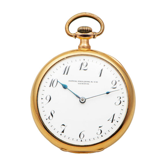 Fine Swiss gold open faced keyless pocket watch Circa 1890