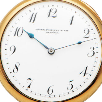 Fine Swiss gold open faced keyless pocket watch Circa 1890