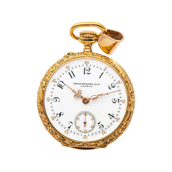 Swiss ladies' gold enamel diamond-set pendant watch Circa 1900 Swiss ladies' gold enamel diamond-set pendant watch Circa 1900