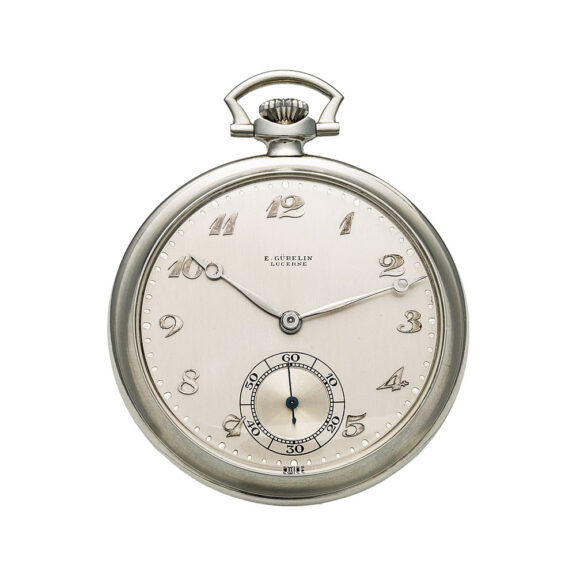 Rare Swiss white gold open faced keyless pocket watch Circa 1918 Rare Swiss white gold open faced keyless pocket watch Circa 1918