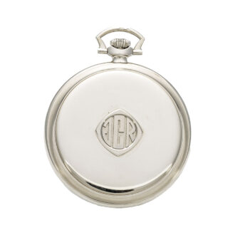 Rare Swiss white gold open faced keyless pocket watch Circa 1918 Rare Swiss white gold open faced keyless pocket watch Circa 1918