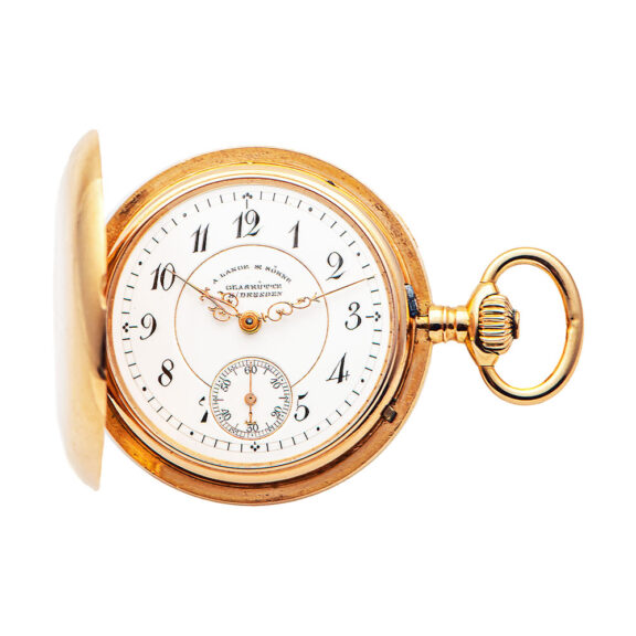 Small German 18K gold Glashütte full hunter pocket watch Circa 1895