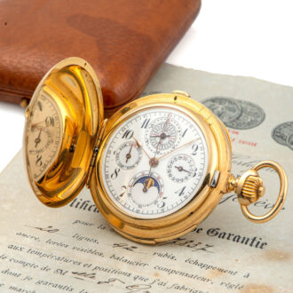 Remarkable Swiss full hunter with five complications Circa 1900