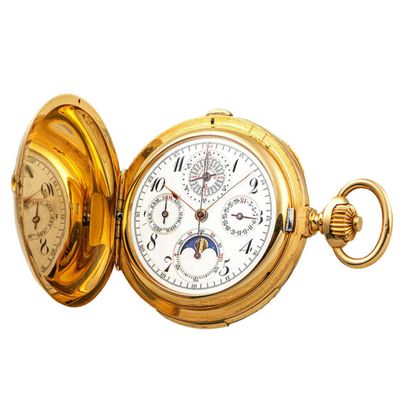 Remarkable Swiss full hunter with five complications Circa 1900