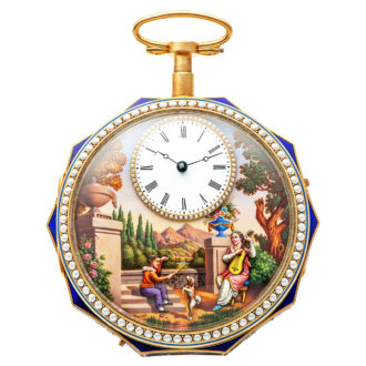 Extremely rare Swiss gold automaton cylinder watch Circa 1815 Extremely rare Swiss gold automaton cylinder watch Circa 1815
