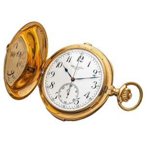 Swiss 18K gold minute repeater with chronograph Circa 1915