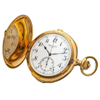 Swiss 18K gold minute repeater with chronograph Circa 1915
