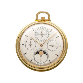 Swiss 18K gold perpetual calendar pocket watch Circa 1967