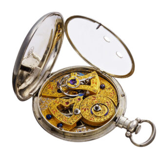 Swiss silver open faced watch for the Chinese market Circa 1860