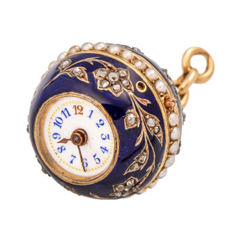 Swiss miniature pendant watch in the shape of a ball Circa 1900