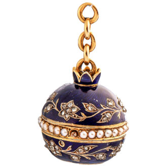 Swiss miniature pendant watch in the shape of a ball Circa 1900