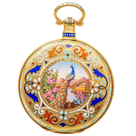 Swiss gilt-silver and painted enamel pocket watch Circa 1870 Swiss gilt-silver and painted enamel pocket watch Circa 1870