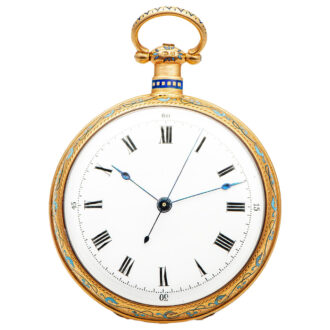 Swiss gilt-silver and painted enamel pocket watch Circa 1870