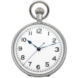 French stainless steel pocket watch with centre seconds Circa 1940