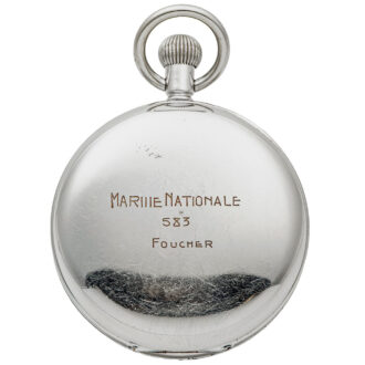 French stainless steel pocket watch with centre seconds Circa 1940 French stainless steel pocket watch with centre seconds Circa 1940