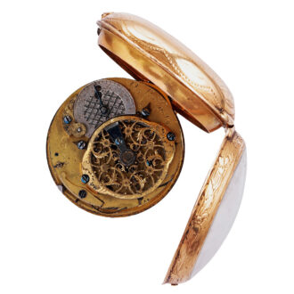 Fine French 20K gold Louis XV verge pocket watch Circa 1780