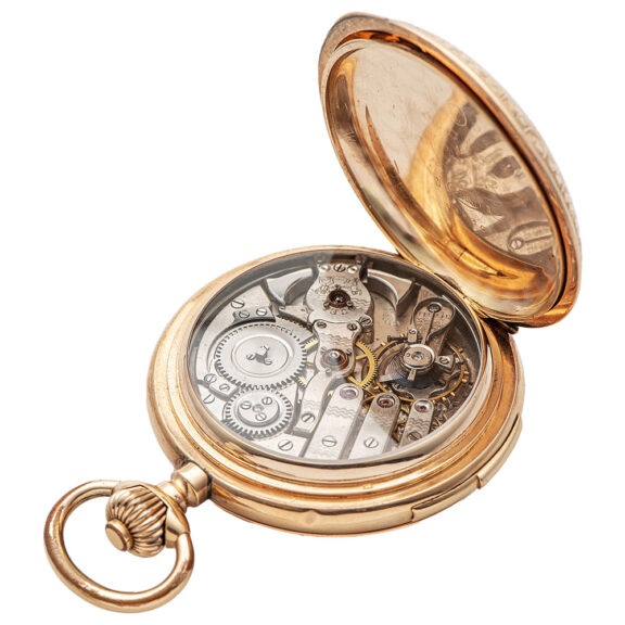 Swiss repeating triple calendar watch with moon phases Circa 1890 Swiss repeating triple calendar watch with moon phases Circa 1890