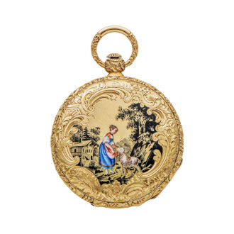 Swiss gold and enamel ladies' pocket watch Circa 1875
