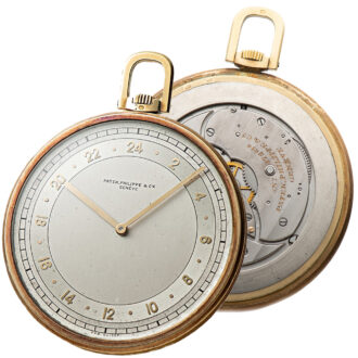 Swiss Art Deco dress watch with three-tone 24-hour dial Circa 1938