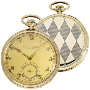 Swiss gold open faced Art Deco pocket watch Circa 1926