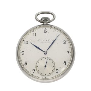 Rare Swiss IWC stainless steel Art Deco pocket watch Circa 1940