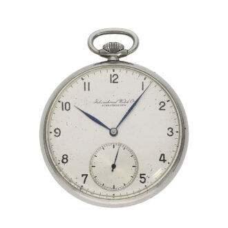 Rare Swiss IWC stainless steel Art Deco pocket watch Circa 1940