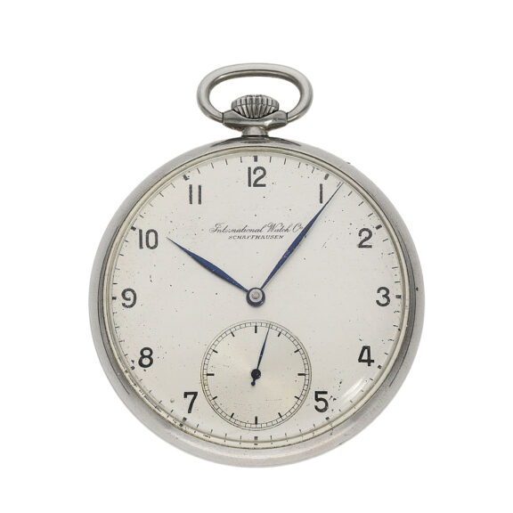 Rare Swiss IWC stainless steel Art Deco pocket watch Circa 1940