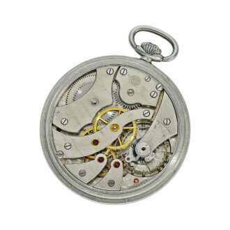 Rare Swiss IWC stainless steel Art Deco pocket watch Circa 1940