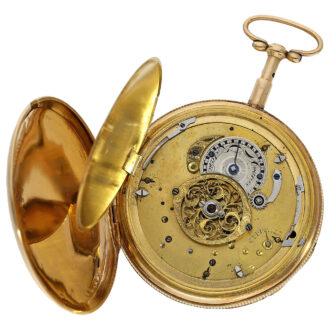 Gold quarter repeater with unusual leather case Circa 1820