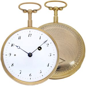 Gold quarter repeater with unusual leather case Circa 1820