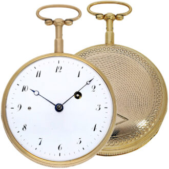 Gold quarter repeater with unusual leather case Circa 1820